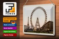 Blechschild Reise 30x20cm Paris Frankreich Grande Roue Riesenrad