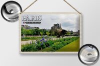 Blechschild Reise 30x20cm Paris Frankreich Jardin des Tuileries Park