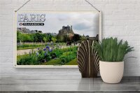 Blechschild Reise 30x20cm Paris Frankreich Jardin des Tuileries Park