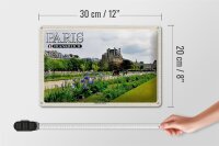 Blechschild Reise 30x20cm Paris Frankreich Jardin des Tuileries Park