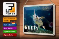 Blechschild Reise 30x20cm Kreta Griechenland Cretaaquarium