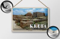 Blechschild Reise 30x20cm Kreta Griechenland Fortezza von Rethymno