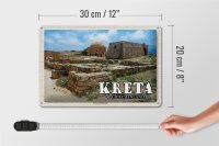 Blechschild Reise 30x20cm Kreta Griechenland Fortezza von Rethymno