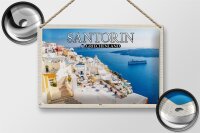 Blechschild Reise 30x20cm Santorin Griechenland Fira Hauptstadt