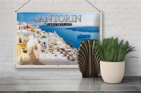 Blechschild Reise 30x20cm Santorin Griechenland Fira Hauptstadt