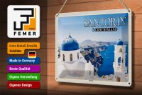 Blechschild Reise 30x20cm Santorin Griechenland Imerovigli Inseln