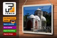 Blechschild Reise 30x20cm Santorin Griechenland Kloster Profitis