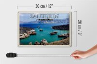 Blechschild Reise 30x20cm Santorin Griechenland Kameni Vulkaninsel