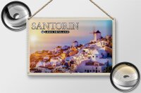 Blechschild Reise 30x20cm Santorin Griechenland Oia Küstendorf