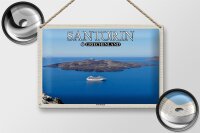 Blechschild Reise 30x20cm Santorin Griechenland Palea Kameni Insel