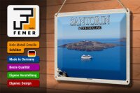 Blechschild Reise 30x20cm Santorin Griechenland Palea Kameni Insel