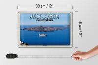 Blechschild Reise 30x20cm Santorin Griechenland Palea Kameni Insel