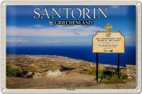 Blechschild Reise 30x20cm Santorin Griechenland Profitis Ilias