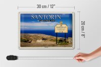 Blechschild Reise 30x20cm Santorin Griechenland Profitis Ilias