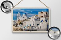 Blechschild Reise 30x20cm Santorin Griechenland Pyrgos Dorf