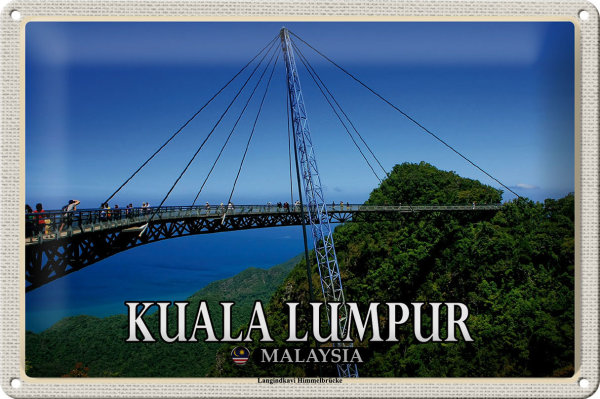 Blechschild Reise 30x20cm Kuala Lumpur Malaysia Langindkavi