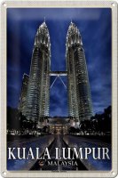 Blechschild Reise 20x30cm Kuala Lumpur Malaysia Petronas