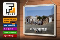 Blechschild Reise 30x20cm Fuerteventura Spanien Puerto Rosario Tefia