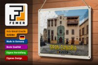 Blechschild Reise 30x20cm Gran Canaria Spanien Casa de Colon Muesum