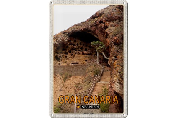 Blechschild Reise 20x30cm Gran Canaria Spanien Cenobio de Valerón