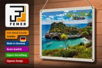Blechschild Reise 30x20cm Mallorca Spanien Cala sAlmunia Bucht