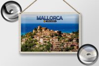 Blechschild Reise 30x20cm Mallorca Spanien Deià Meer Kleinstadt
