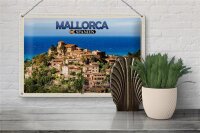 Blechschild Reise 30x20cm Mallorca Spanien Deià Meer Kleinstadt