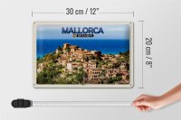 Blechschild Reise 30x20cm Mallorca Spanien Deià Meer Kleinstadt