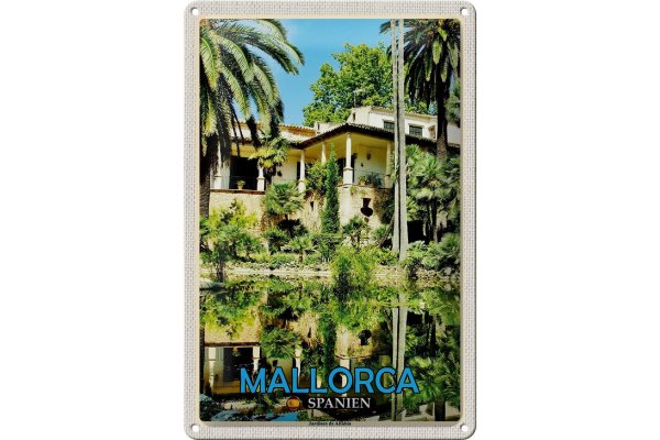 Blechschild Reise 20x30cm Mallorca Spanien Jardines de Alfabia