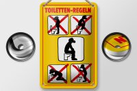 Blechschild Hinweis 12x18cm Toiletten Regeln