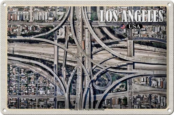 Blechschild Reise 30x20cm Los Angeles USA Judge Harry Pregerson