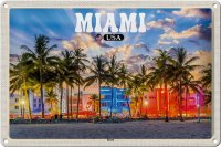 Blechschild Reise 30x20cm Miami USA Strand Palmen Urlaub
