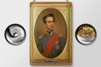 Blechschild Portrait 20x30cm Ludwig II König von Bayern