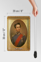 Blechschild Portrait 20x30cm Ludwig II König von Bayern