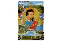 Blechschild Portrait 20x30cm Ludwig II König Bayern...