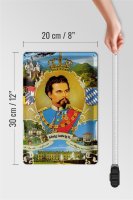Blechschild Portrait 20x30cm Ludwig II König Bayern King