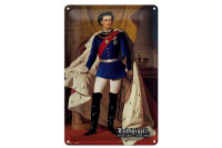 Blechschild Portrait 20x30cm Ludwig II König 1845...