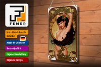 Blechschild Pin up 20x30cm sexy Frau Girl Efeu Piercing