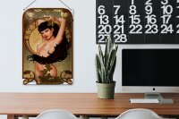 Blechschild Pin up 20x30cm sexy Frau Girl Efeu Piercing