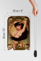 Blechschild Pin up 20x30cm sexy Frau Girl Efeu Piercing