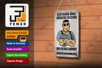 Blechschild Spruch 12x18cm ich habe eine hübsche Tochter