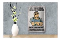 Blechschild Spruch 12x18cm ich habe eine hübsche Tochter