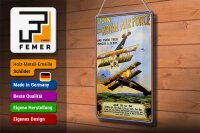 Blechschild Spruch 20x30cm Flugzeug Royal air force Age 18