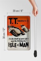 Blechschild Spruch 20x30cm Motorrad TT Races Isle of Man