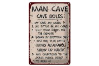 Blechschild Spruch 20x30cm Man cave my cave my rules
