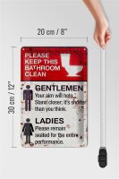Blechschild Spruch 20x30cm Gentlemen Ladies WC Toilette