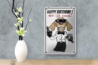 Blechschild Spruch 12x18cm Happy Birthday 40 is cool