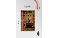 Blechschild Kaffee 20x30cm coffees colombia organic coffee