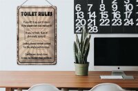 Blechschild Spruch 20x30cm toilet rules if you lift it up