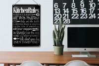 Blechschild Spruch 20x30cm Kitchen Rules wash your hands